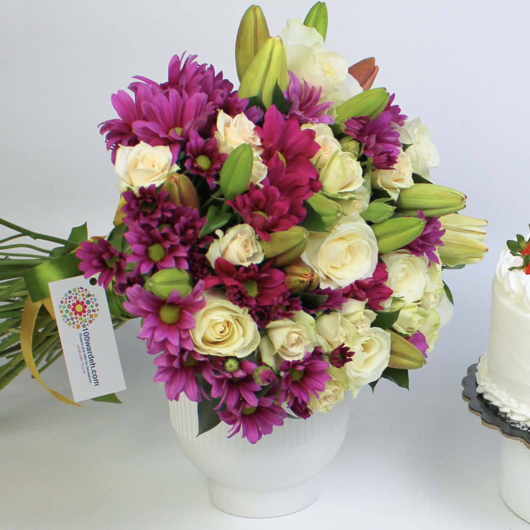 Strawberry Cake + Flowers