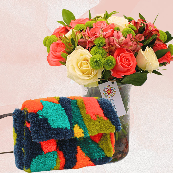 Hand Made purse and Flowers
