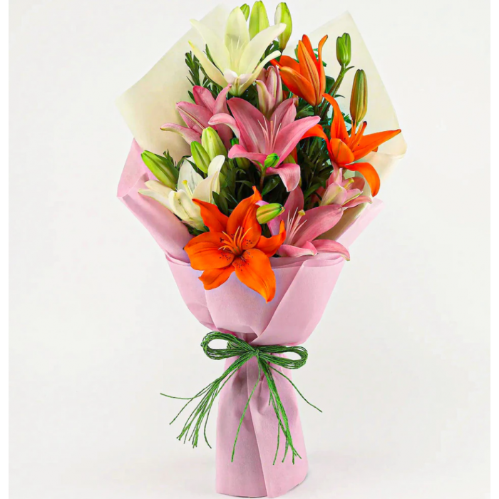 Colorful Lilies Bouquet