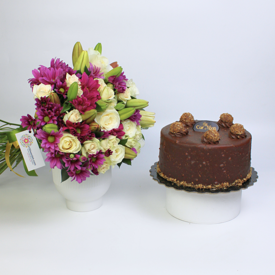 Ferrero + Mixed Flowers (Cake Shop)