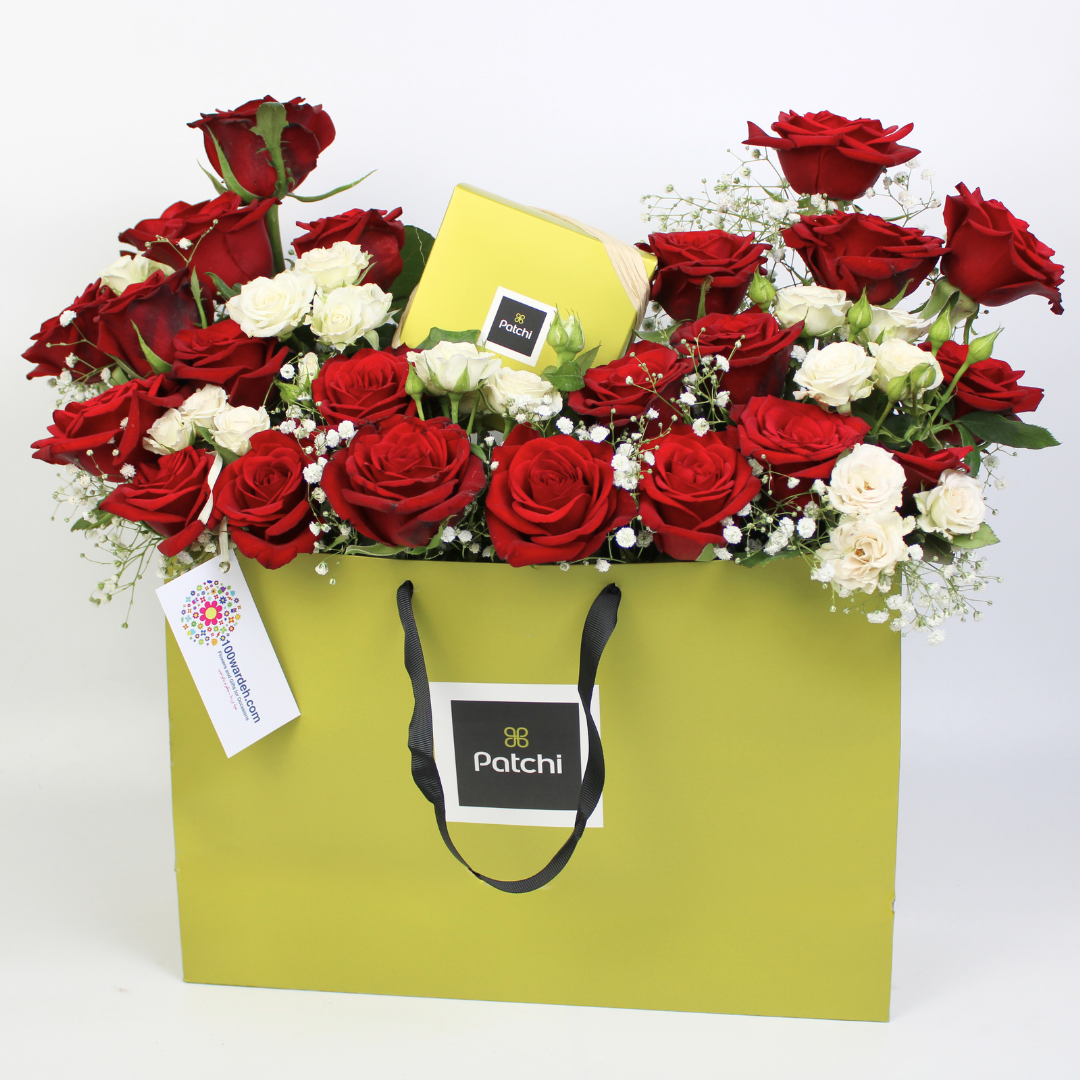 Elegant Roses & Patchi Delight Gift Set