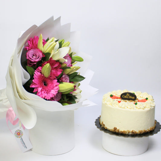 Carrot Cake + Flowers bundle (cake shop)