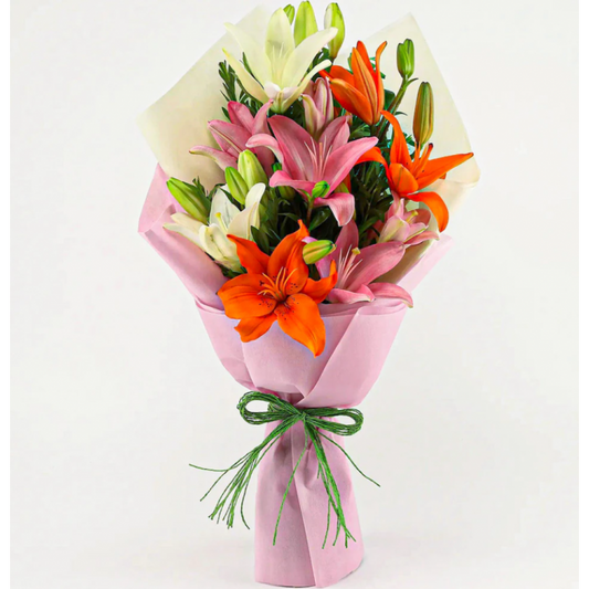 Colorful Lilies Bouquet