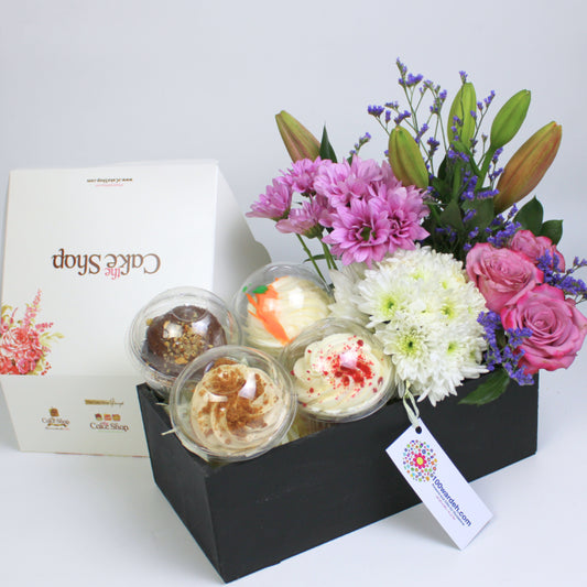Mixed Flowers Cupcake Box