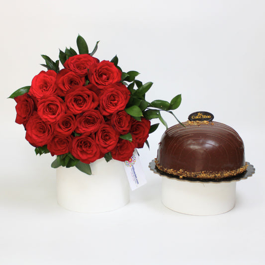 Nutella Cake + Red Roses bundle (cake shop)